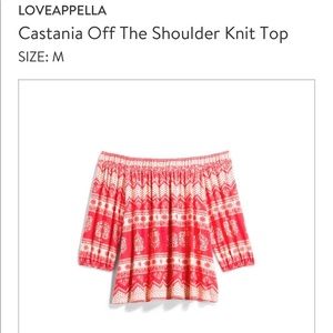Stitch fix- Loveapella off the shoulder top
